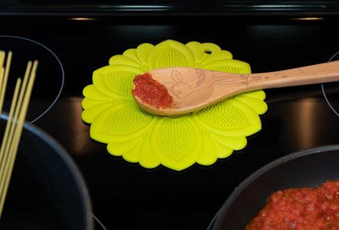 Talisman Designs No-Slip Grip Silicone Hot Pad & Trivet - Black, Set of 1