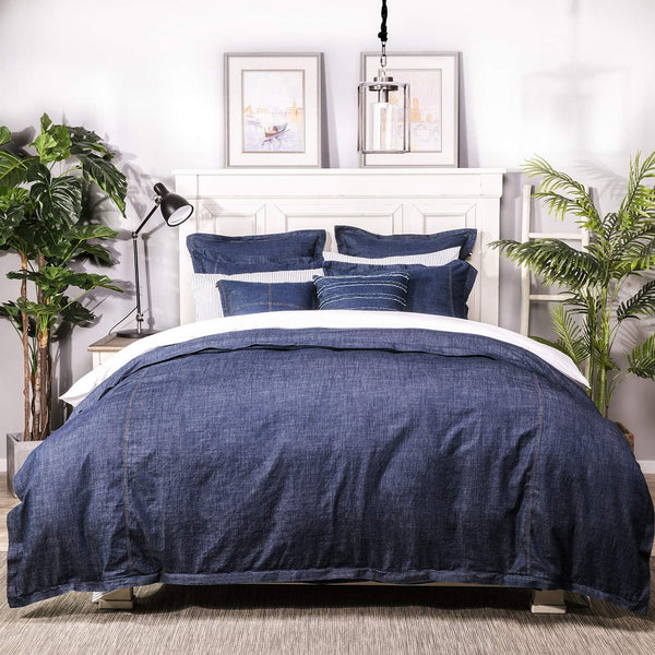 Elegant Life Home 100% Cotton Washed Pillow Case, Soft Denim Standard Pillow Sham, 20'' x 26'', Dark Blue