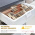 4-Tier Pack 8 (64 Tinamo Acacia Wooden Spice Rack Organizer for Cabinet - Spice Drawer Insert, Spice Organization