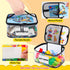 6 Pack Tesuko Clear Toy Storage Bag with Name Tag& Manual Pocket, Waterproof Transparent PVC Toy Organizer Case