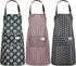 SATINIOR 3 Pieces Women Waterproof Apron with Pockets, Adjustable Cooking Aprons for Baking Household Cleaning