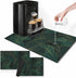 Golden Banana Leaf Emerald Green Coffee Mat for Countertop, 2 Pcs Dish Drying Mat for Kitchen Coffee Bar Accessories,