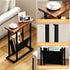 Yusong Narrow Side Table for Small Spaces, Small End Table with Magazine Holder, Skinny Slim Little Thin Table