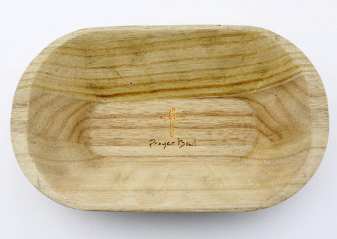 Fight Club Wood Prayer Dough Bowl, Christian Easter and Christmas Gifts, Rustic Farmhouse Decor with 24 Blessing Cards