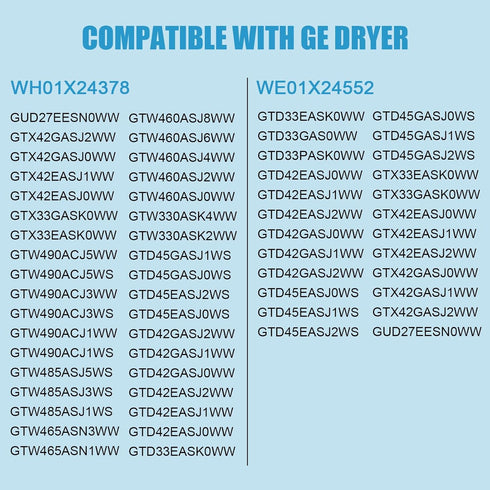 1 PCS WE01X24552 Dryer Timer Control Knob Replacement & 2pcs WH01X24378 Selector Knob Assembly for GE