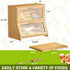 Countertop BMOSU Double-Layer Large Bread Box with Cutting Board for Kitchen Bread Box With Frosted Glass Window