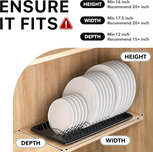 Simple Houseware Black Plate Drying Rack with Drainboard