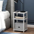 Furinno Just Turn-N-Tube Open Storage Nightstand, 1 Pack, 3-Tier, White/White by Furinno