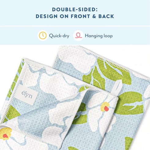 Set, Set 4 ELYN Microfiber Kitchen Dish Towel Quick-Dry & Absorbent Waffle Weave Cleaning Towels, of Kitchen Towels