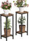 Homeiju Plant Stand Indoor, 2 Tier Wood Corner Plant Stand, Modern Square