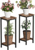 Homeiju Plant Stand Indoor, 2 Tier Wood Corner Plant Stand, Modern Square