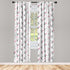 Lunarable Panda Window Curtains, Cartoon Style Bear Drawings with Pinkish Foliage Leaves, 2-Panel Set - 28" x 63", Pink