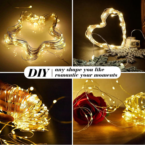 24 Pack 7ft 20 3 ZGWJ Fairy Lights Battery Operated, Mini LED Fairy String Lights Silver Wire Modes for DIY, Parties