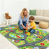 60"x36" Farmyard Adventure Play Rugs, Educational and Fun Farm Car Rug Play Mat for Kids, Non-Slip Playmat with Barns