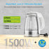 1500W, 1.7L, NISVITU Glass & Stainless Steel Cordless Electric kettle for boiling water, Hot water boiler Electric Tea