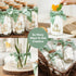 24 Pack Ethisa Vintage Oh Baby Woodland Milk Glass Bottles with Ribbons and Stickers - Classy Baby Shower Favors