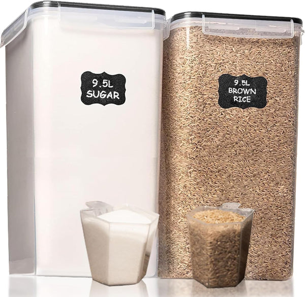 Shazo 2 PC (9.5L | 321 Oz) Extra Large Bulk Food Storage