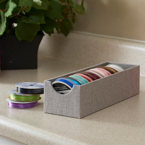 Grey Deep Drawer Organizer Box for Storage by Household Essentials | 12 in x 4 in x 3.13, Silver
