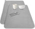 2 Pack Large 24x17 Inch Dish Drying Mats, Absorbent Microfiber Drainer Pads for Countertops and Sinks (Gray)