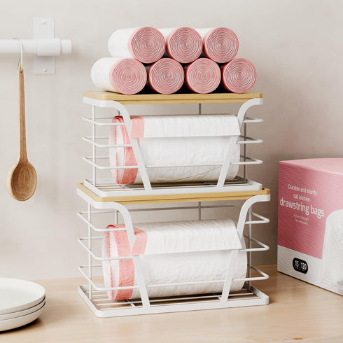 2 Pack TIDIIABODE Stackable Laundry Room Organization and Storage, Laundry Room Decor and Accessories, Trash Bag Holder