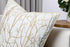 VAGMINE 20x20 Embroidered Botanical Accent Pillow Cover Ivory Cotton Square Cushion Cover for Farmhouse Chair & Couch