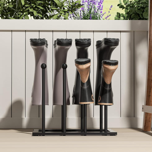 Closet, 4 pickpiff Free Standing Shoe Racks - Black Metal Boot Rack, Shoe Organizer for Dorm Room, Entryway, Bedroom