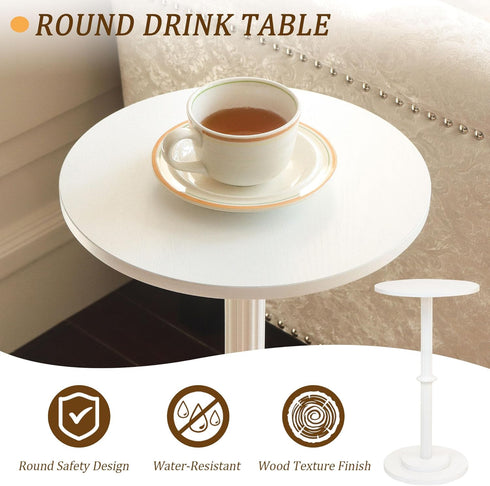 Elegant White Small Round Side Table for Limited Spaces