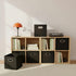 6 Set, Grommet Household Essentials Foldable Fabric Storage Bins Piece Strong Poly-Woven Fabric, Sturdy Chipboard