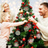 42 Pieces Round Acrylic Christmas Ornaments with Red Ribbon, DIY Blank Transparent Circle Discs for Decoration