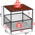 2 20 inch SUPER DEAL Tier Side Table with Mesh Basket, Square End Table Nightstand for Bedroom Living Room, Mini Fridge