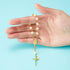 Junkin 30 Pieces Baptism Rosary, Acrylic Rosary Beads in Ivory Color with Gold Plated Faux Pearls and Organza Bags