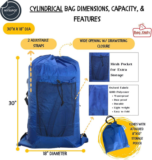 36"x24"x6") 420D ROYAL BLUE (Large Beach Chair Bag. For Tent, Camping Mattress, Recliner, Dog Bed, Director & Lounge