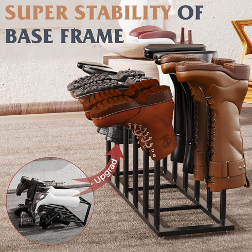 19.5 Inches 6 Closet, HzTinT Boot Rack, Boot Rack Organizer Tall Boots, Stainless Steel Boot Storage Holder, Free
