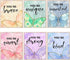 HOMANGA Wall Art Posters - Butterfly Wall Decor for Girls Room, 8X10 Inch, Unframed, Set of 6