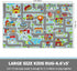 6.6x5.0ft Capslpad Kid Rug for Playroom Sky Blue Play Rug Traffic Road Car Play Mat Educational Learning Area Rug