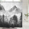 Riyidecor Misty Shower Curtain, 72" x 72" Foggy Snow Mountain Scenery for Bathroom Decor with 12 Pack Hooks