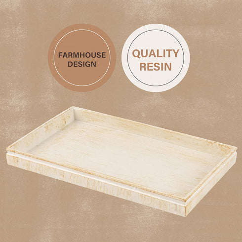 Counter 10"Lx6"Wx1"H Creative Scents Rustic Luxe Decorative Coffee Table Tray - Decor Tray for Home Decor Works as a