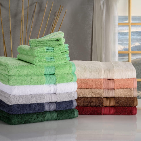 6 Set, 2 13 13, 2 16 30, 2 30 54, Superior Rayon from Bamboo Cotton Blend Piece Towel for Bathroom, Gym, Spa