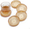 OGANAZI Modern Clear Coaster Set of 5- Glass Coasters for Drinks Crystal Coasters