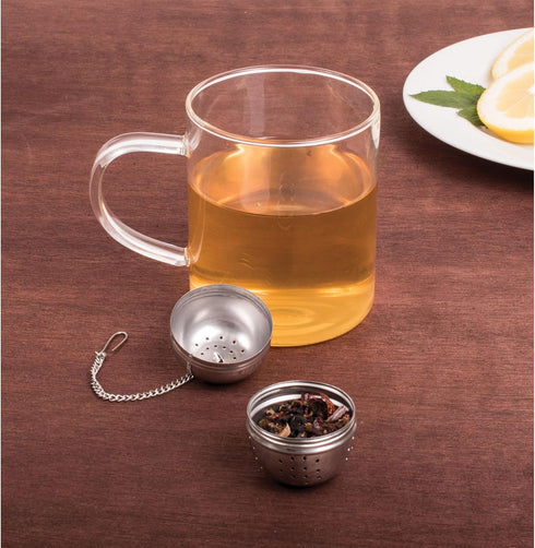 HIC Loose Tea Leaf Tea Strainer and Herbal Infuser, 18/8 Stainless Steel, 1.75-Inch Pierced Tea Ball
