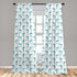 Ambesonne Sea Animals Window Curtains, Aqua Watercolor Art Dolphin Ocean Theme, Lightweight Decor 2-Panel Set - 28" x