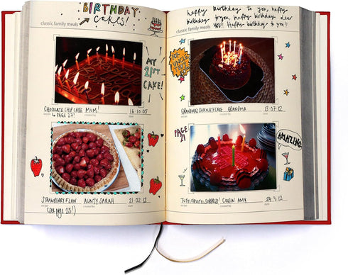 Suck UK My Family Cookbook | Blank Recipe Book to Write Your Own Recipes | Red Family Recipe Book