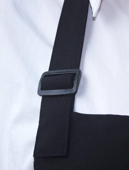 Black Professional Resist Water Adjustable Extra Long Bib Apron - 3 Pockets for Home Kitchen, Garden, Restaurant