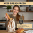 2 Pack Reusable Linen Bread Bags for Homemade Bread & Sourdough Bread with FoodGrade TPU Liner (BPA-Free), Cloth Bread