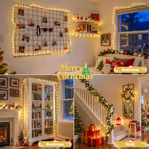 2 Pack 400 132ft JMEXSUSS Fairy Lights Battery Operated with Remote, Total LED Battery Powered String Lights, Fairy
