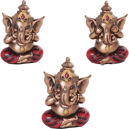 Pacific Giftware Colorful See Hear Speak NO Evil Ganesha Sculpture - Eastern Enlightenment Lord