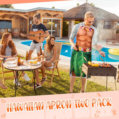 Hillban 2 Pack Funny Creative Cooking Couples Apron with Adjustable Waist Ties Muscle Man Bikini Girl