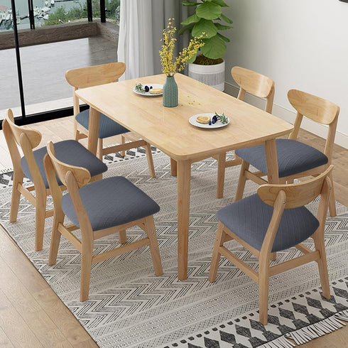 Stretch Chair Seat Covers, 6 PCS Removable Washable Dining Chair Covers, Anti-Dust Slipcovers for Dining Room, Gray