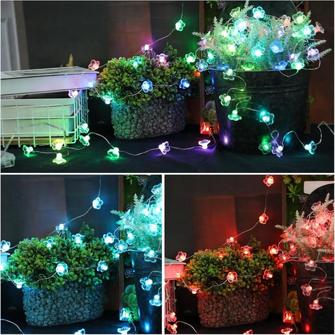 13 40 20 Vigdur Cherry Blossom Lights, FT LEDs Multicolor Flower String Lights Battery Operated with Remote&Timer