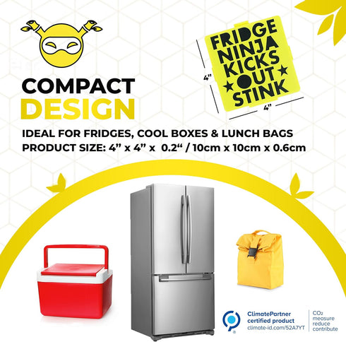 Fridge Ninja Compact Fridge Deodorizer (2 Pack), More Effective than Baking Soda, Activated Carbon
